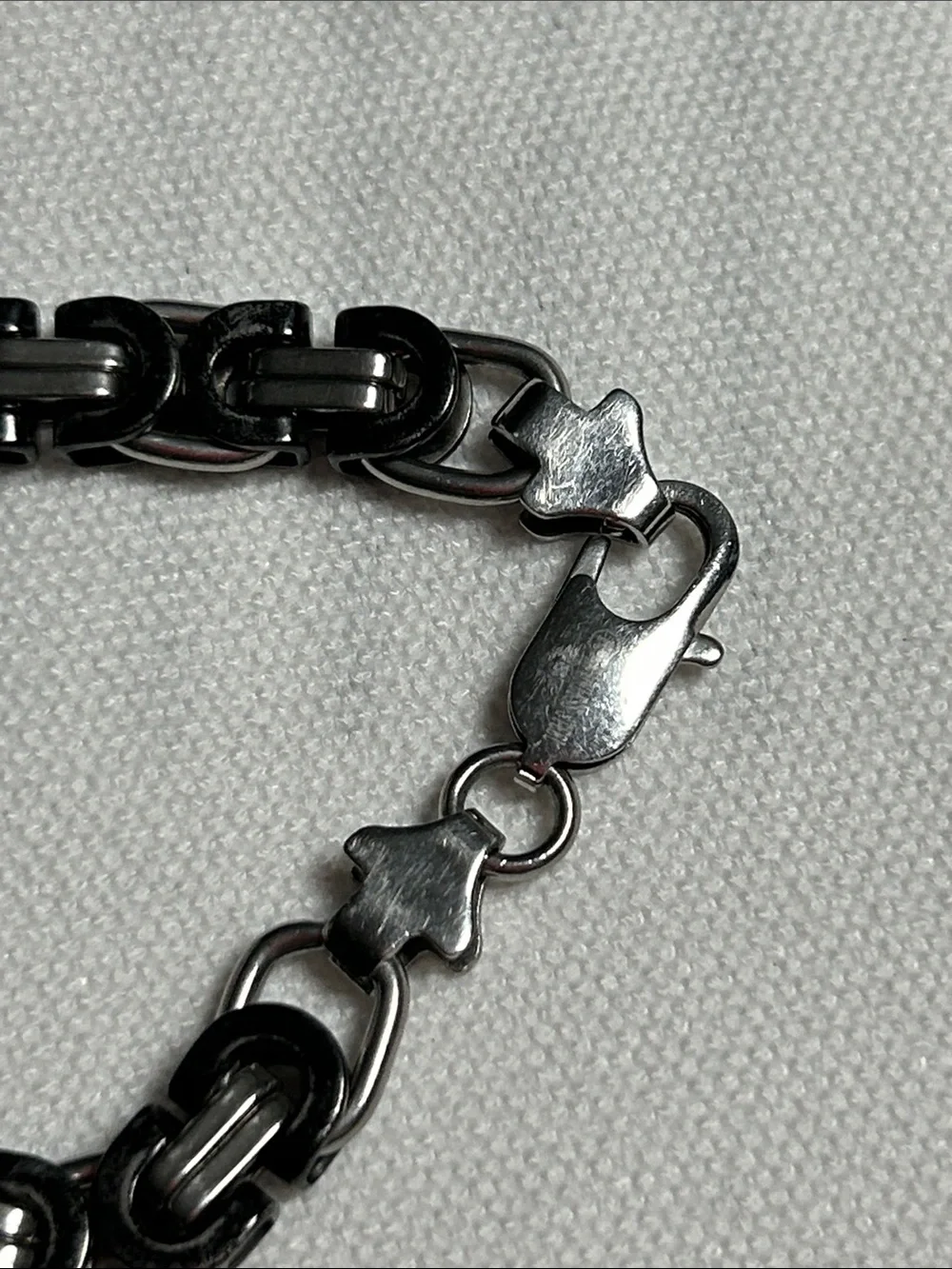 Men's Black Accent Chain Link Stainless Steel Bracelet - Unbranded